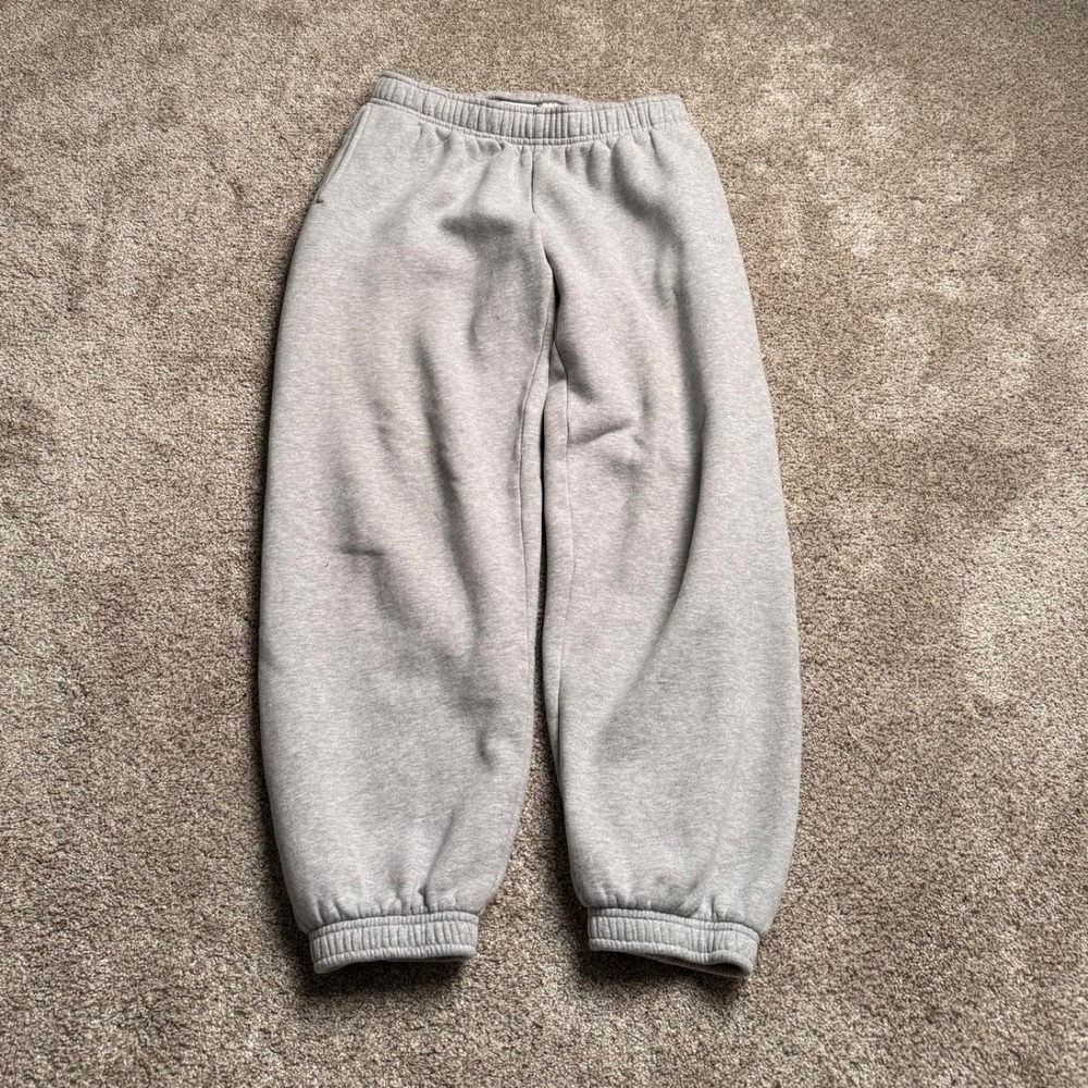 ARITZIA HEATHER GREY MEGA FLEECE SWEATFLEECE COZY FLEECE CUFFED SWEATPANTS